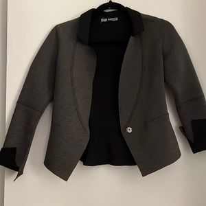 Grey and black Xs yoana baraschi cropped blazer grey and black